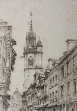 Load image into Gallery viewer, Henry Edridge ARA, after. Rue De La Grosse Horloge (Great-Clock), Évreux. Print by A. Dawson. 1880