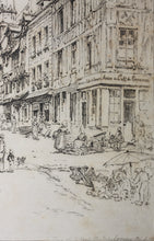 Load image into Gallery viewer, Henry Edridge ARA, after. Rue De La Grosse Horloge (Great-Clock), Évreux. Print by A. Dawson. 1880