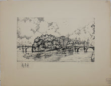 Load image into Gallery viewer, R. Manuel. Pont Neuf and ile de la Cite in Paris. Etching. XX C.