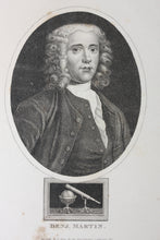Load image into Gallery viewer, Robert Rage. Portrait of Benjamin Martin. Engraving. 1815.