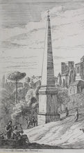 Load image into Gallery viewer, Jan Frans van Bloemen. Italianate landscape with an obelisk. Etching. 1689 - 1749.