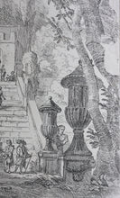 Load image into Gallery viewer, Jan Frans van Bloemen. Italianate landscape with walkers at a staircase. Etching. 1689 - 1749.