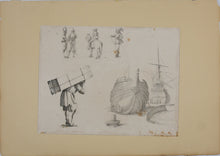 Load image into Gallery viewer, Stefano Della Bella. Studies of figures. Etching. Mid XVII C.