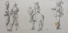 Load image into Gallery viewer, Stefano Della Bella. Studies of figures. Etching. Mid XVII C.