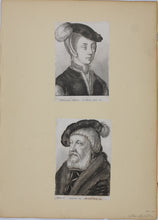 Load image into Gallery viewer, Hans Holbein the Younger, after. Portrait of a young woman. Sir William Butts. Etchings by Wenceslaus Hollar. 1647 - 1649.