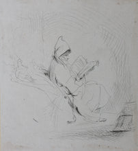 Load image into Gallery viewer, Martin Schongauer. Woman with wreath oak leaves. Etching. 1646.