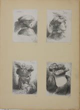 Load image into Gallery viewer, Giovanni Benedetto Castiglione. Four Small Oriental heads. Etchings. C.1645/50.