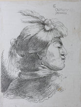 Load image into Gallery viewer, Giovanni Benedetto Castiglione. Four Small Oriental heads. Etchings. C.1645/50.