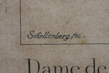 Load image into Gallery viewer, Hans Holbein the Younger, after. Dame de condition du XVIème Siècle en grande parure. Engraving by Johann Rudolf Schellenberg. Basel, 1798.