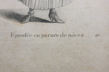 Load image into Gallery viewer, Johann Rudolf Huber, after. Épousé en parure de noces. Engraved by Johann Rudolf Schellenberg. Basel, 1798.