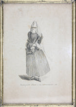 Load image into Gallery viewer, Johann Rudolf Huber, after. Bourgeoise allant à un enterrement. Engraved by Johann Rudolf Schellenberg. Basel, 1798.
