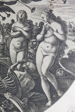 Load image into Gallery viewer, Jan van der Straet, after. The Raising of the Dead. Engraving by Hendrik Goltzius. 1577 (circa).