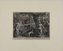 Load image into Gallery viewer, Jan van der Straet, after. Bear Hunt with Nets. Engraving by Philip Galle. C. 1578.