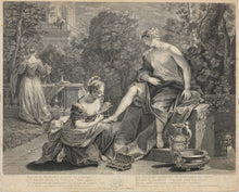 Load image into Gallery viewer, Jean Raoux, after. Bethsabee au bain. Engraved by Jacques Chéreau. XVIII Century.