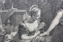 Load image into Gallery viewer, Jean Raoux, after. Bethsabee au bain. Engraved by Jacques Chéreau. XVIII Century.