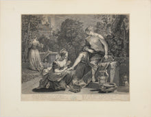 Load image into Gallery viewer, Jean Raoux, after. Bethsabee au bain. Engraved by Jacques Chéreau. XVIII Century.