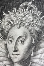 Load image into Gallery viewer, Robert White. Portrait of Elizabeth I, Queen of England. Engraving. 1681.