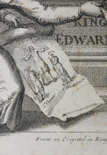 Load image into Gallery viewer, George Vertue. Portrait of King Edward VI. Engraving. 1732-1736.