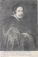 Load image into Gallery viewer, Anthony van Dyck, after. Portrait of Gerardo Seghers. Engraving by Lucas Vorsterman I. 1645-1655.