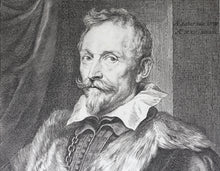 Load image into Gallery viewer, Portrait of Jan van den Wouwer. Engraving by Anthony van Dyck, Paulus Pontius, Lucas Vorsterman I. 1630-1641.