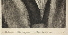 Load image into Gallery viewer, Hans Holbein the Younger, after. Portrait of Lady Margaret Butts. Etching by Wenceslaus Hollar. 1649.