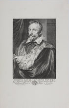 Load image into Gallery viewer, Portrait of Jan van den Wouwer. Engraving by Anthony van Dyck, Paulus Pontius, Lucas Vorsterman I. 1630-1641.