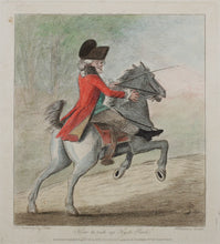 Load image into Gallery viewer, Henry William Bunbury, after. How to ride up Hyde Park. Colored engraving. 1786.