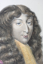 Load image into Gallery viewer, Portraits of Henri II d'Orléans Duc de Longueville, and Armand de Bourbon, Prince de Conti. Chalcographie du Louvre. Hand colored engraving. 1830s..
