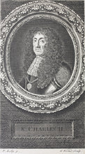 Load image into Gallery viewer, Sir Peter Lely, after. Portrait of King Charles II. Engraving of George Vertue. 1745.