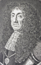 Load image into Gallery viewer, Sir Peter Lely, after. Portrait of King Charles II. Engraving of George Vertue. 1745.