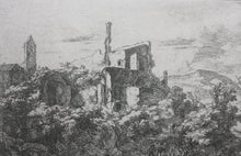 Load image into Gallery viewer, Jan Both. View of Tivoli with two cowherds in conversation. Etching. 1636-1652.