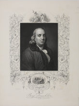 Load image into Gallery viewer, Joseph Siffred Duplessis, after. John Trumbull (vignette), after. Portrait of Benjamin Franklin. Engraving by W. Joseph Edwards. 1843-1864.
