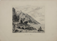 Load image into Gallery viewer, Eugène Delacroix, after. Les Côtes du Maroc. Etching by Henri Toussaint. Late 19th to early 20th c.
