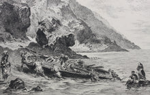 Load image into Gallery viewer, Eugène Delacroix, after. Les Côtes du Maroc. Etching by Henri Toussaint. Late 19th to early 20th c.