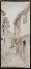 Load image into Gallery viewer, Hans Hanke(?), attributed to. A pair of street views. Région Loire-Atlantique. Saint-André-des-Eaux and Casson. Watercolors. 1939.