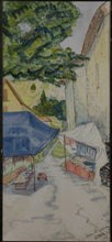 Load image into Gallery viewer, Hans Hanke(?), attributed to. A pair of street views. Région Loire-Atlantique. Saint-André-des-Eaux and Casson. Watercolors. 1939.