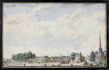 Load image into Gallery viewer, Iven (Jan) Besoet. Gezicht van Voorburg. Hand-colored engraving. Published. by H. Bakhuysen. ca. 1760.
