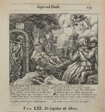 Load image into Gallery viewer, Francis Barlow. LXI. Cupid and Death. From Aesop's Fables. Etching. 1666.