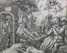 Load image into Gallery viewer, Francis Barlow. LXI. Cupid and Death. From Aesop's Fables. Etching. 1666.