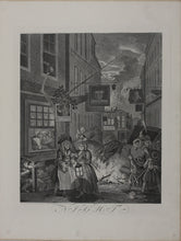 Load image into Gallery viewer, William Hogarth. Night. Engraving. 1738.