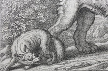 Load image into Gallery viewer, Francis Barlow. XXVII. The Lion and Fox. From Aesop's Fables. Etching. 1666.