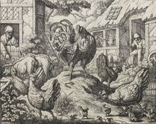 Load image into Gallery viewer, Francis Barlow. I. The Cock and The Jewel. From Aesop's Fables. Etching. 1666.