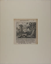 Load image into Gallery viewer, Francis Barlow. VII. The Fox and Cock in a Tree. From Aesop's Fables. Etching. 1666.
