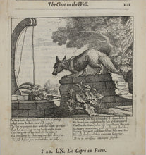 Load image into Gallery viewer, Francis Barlow. LX. The Goat in the Well. From Aesop's Fables. Etching. 1666.