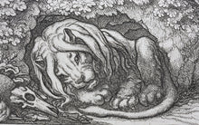 Load image into Gallery viewer, Francis Barlow. LI. The Sick Lion. From Aesop's Fables. Etching. 1666.