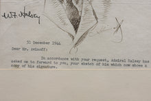 Load image into Gallery viewer, Andrey Avinoff. Portrait of the fleet admiral William Frederick "Bull" Halsey Jr. Ink on paper. 1944.