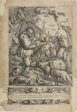 Load image into Gallery viewer, Francis Barlow. Portrait of Aesop. Frontispiece from Aesop's Fables. Engraving. 1666.
