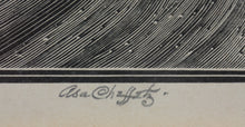 Load image into Gallery viewer, Asa Cheffetz. A Covered Bridge. Wood Engraving. C. 1940.