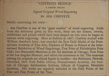 Load image into Gallery viewer, Asa Cheffetz. A Covered Bridge. Wood Engraving. C. 1940.
