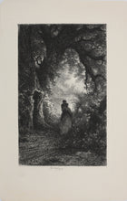Load image into Gallery viewer, Edmond Hédouin. Silence and Night of the Woods. Etching. 1868.
